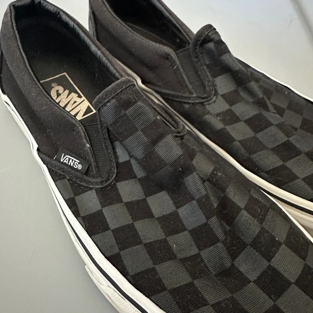Vans Black and Gray Checkered Slip-Ons - Picture 5 of 5